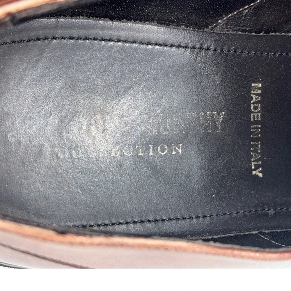 JOHNSTON & MURPHY Collection Mens Brown Leather Shoe Sneaker Dress Derby‎ Italy